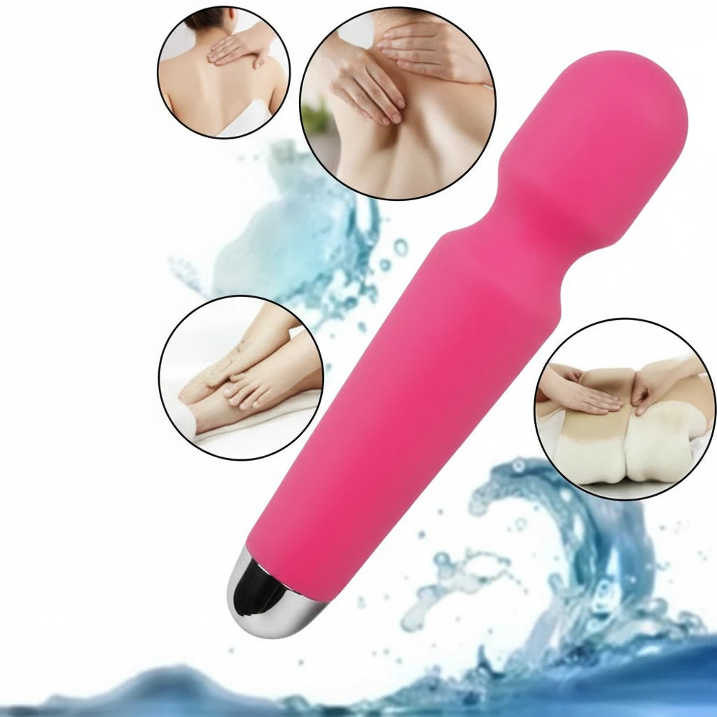 Magic Massage Wand – 20-Speed Vibrating Full Body Massager for Muscle Pain Relief & Relaxation Therapy
