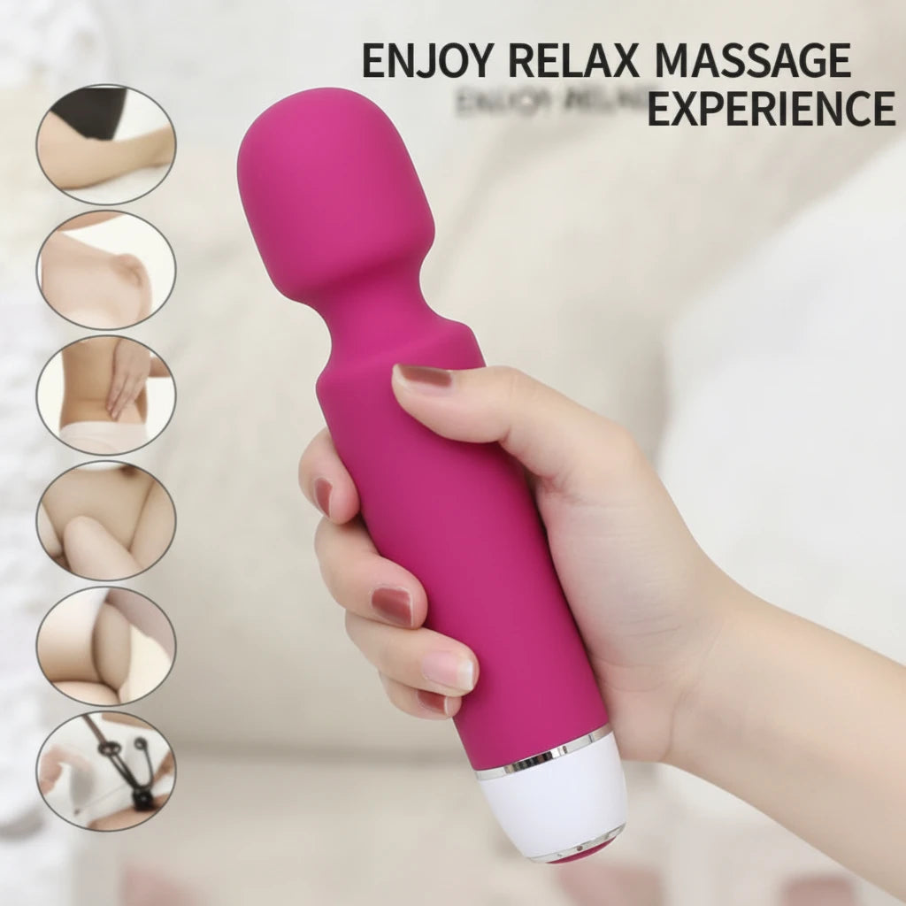 Magic Massage Wand – 20-Speed Vibrating Full Body Massager for Muscle Pain Relief & Relaxation Therapy