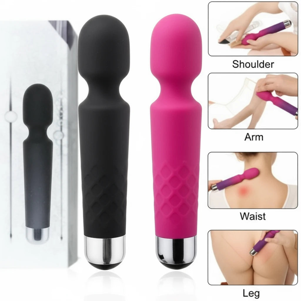 Magic Massage Wand – 20-Speed Vibrating Full Body Massager for Muscle Pain Relief & Relaxation Therapy